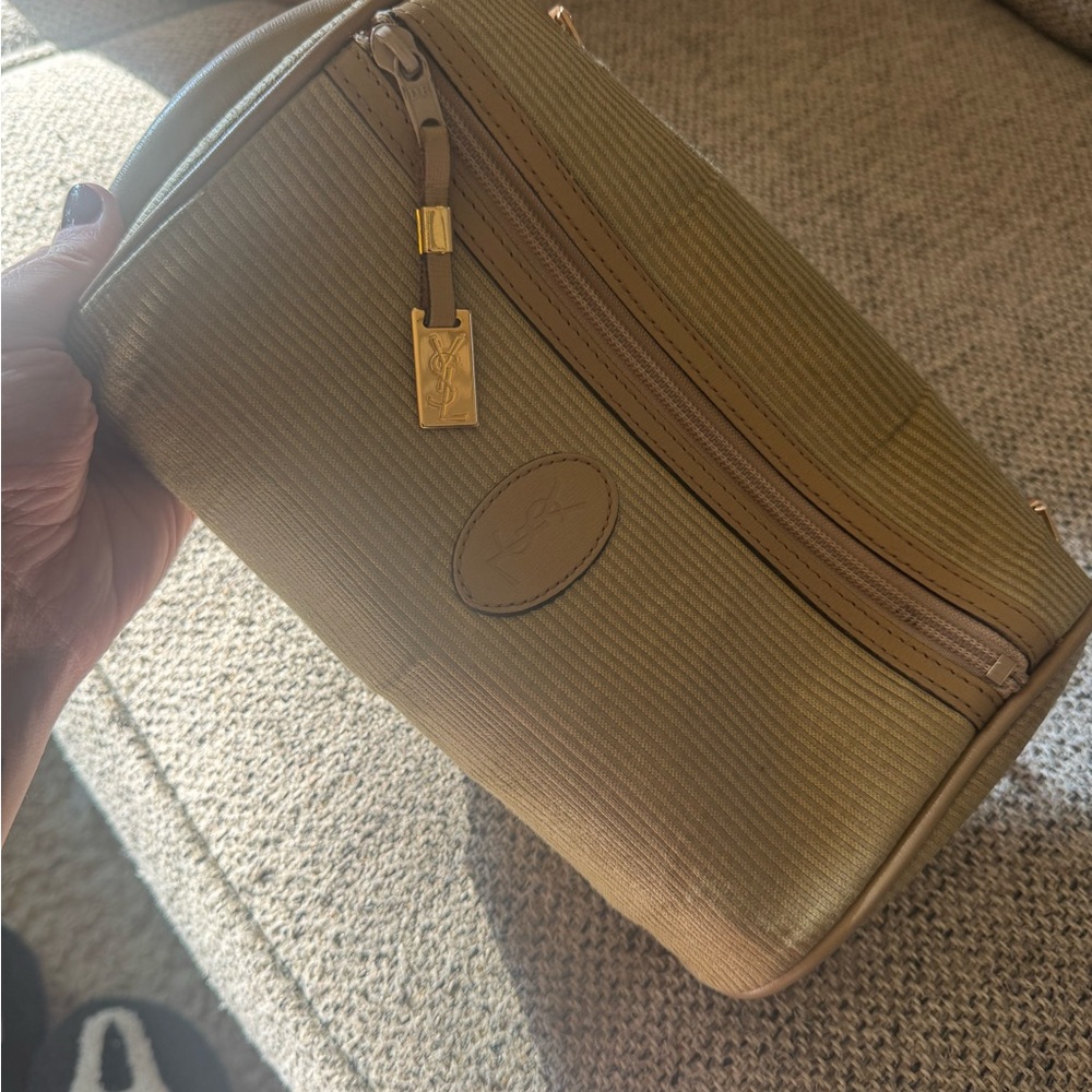 Yves Saint Laurent Gold Authentic Designer Toiletry Bag unisex men’s